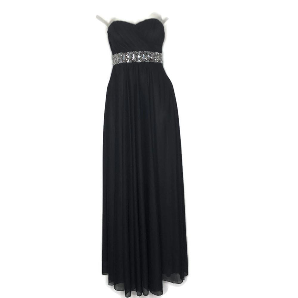 Sequin Hearts 3 Dress‎ Black Formal Maxi Rhinestone